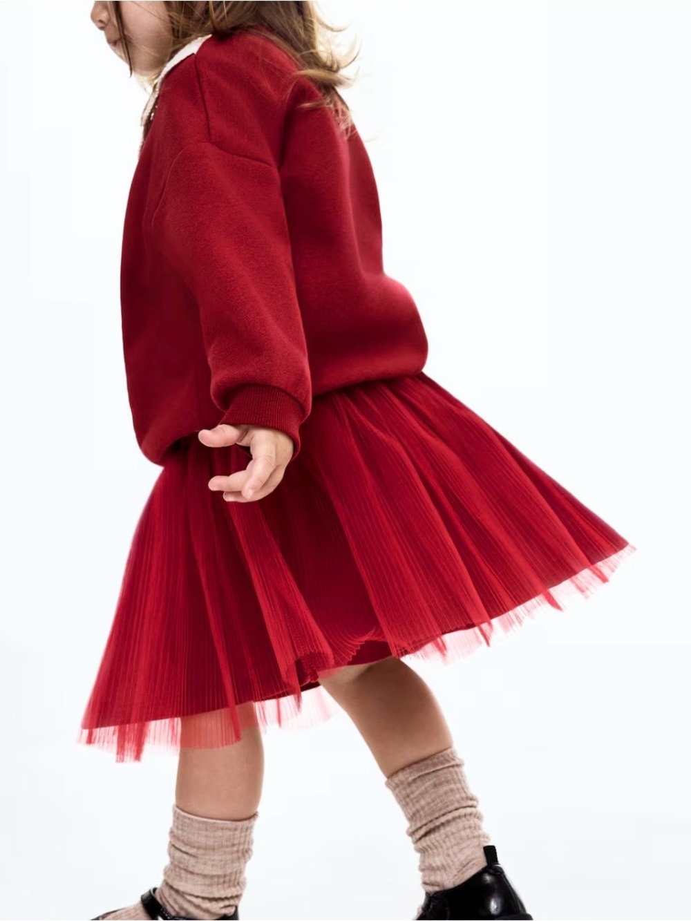 Baby Ballerina Tutu Skirt Plisse Tulle Adjustable waist size 9 mo Red Girl H&M